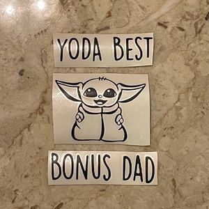 Yoda best bonus dad vinyl Decal